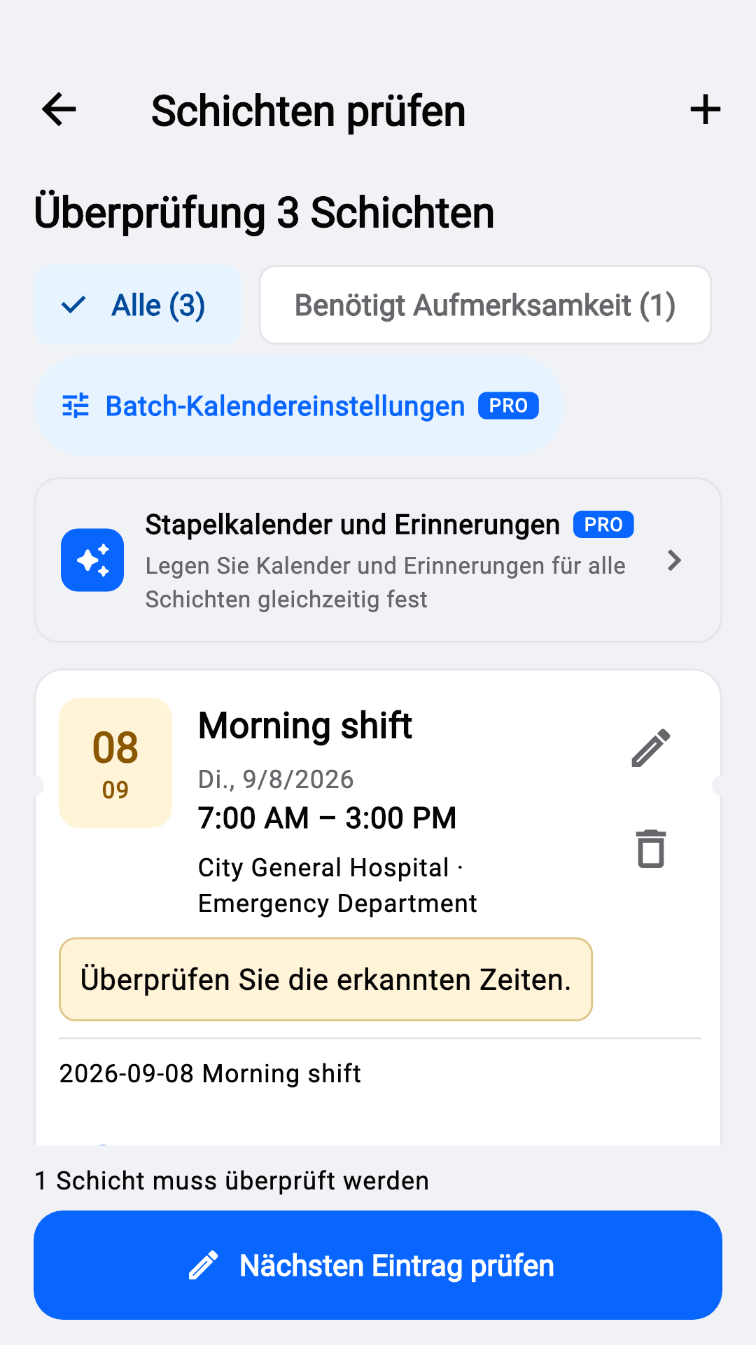 Erkannte Schichten prüfen