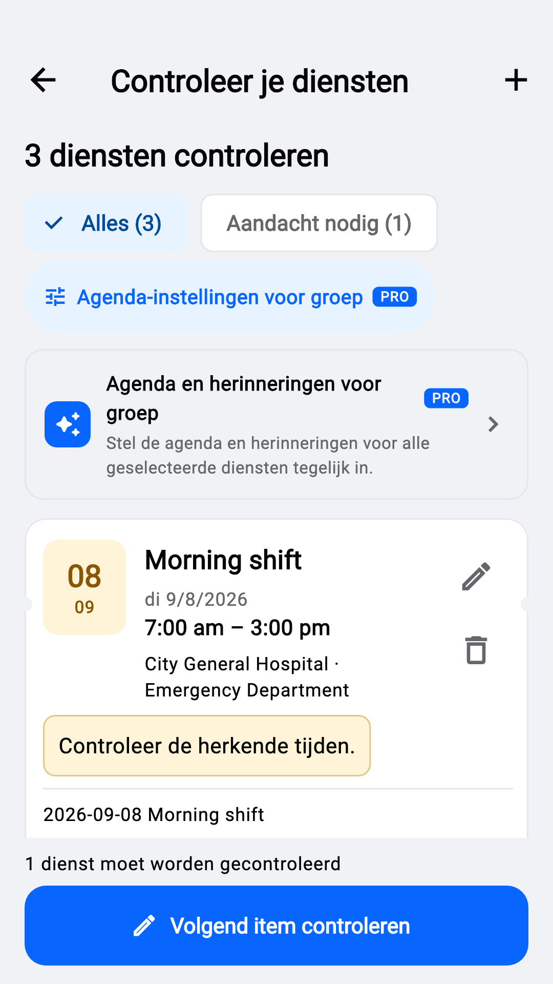 Herkende diensten controleren