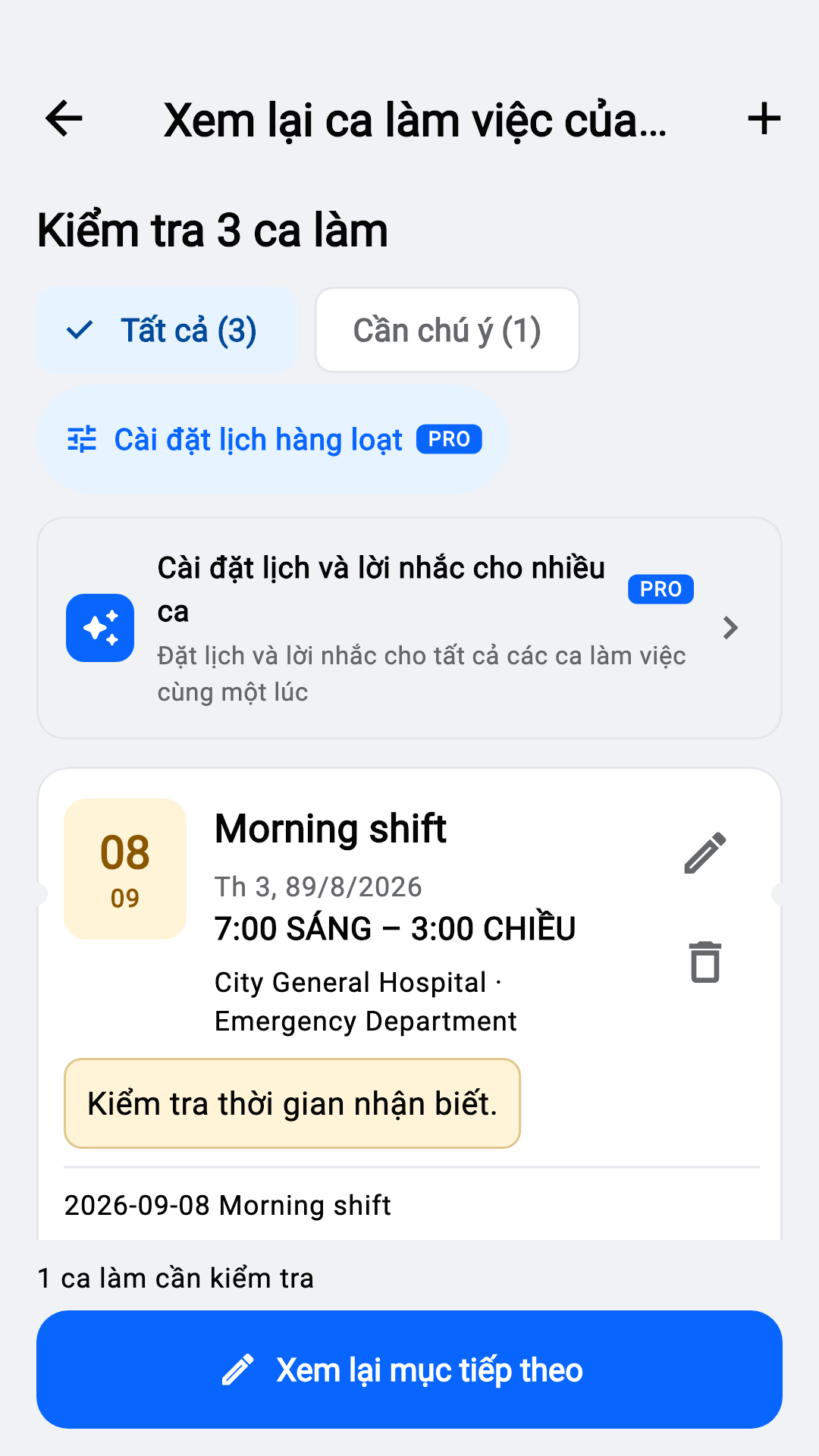 Kiểm tra ca đã nhận dạng